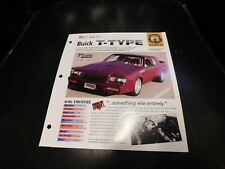 1987 Buick Regal T-Type Spec Sheet Brochure Photo Poster  picture