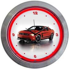 FORD MUSTANG BOSS 302 NEON CLOCK picture