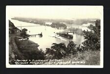 Marquette Iowa IA c1925-30s RPPC Pontoon & Suspension Bridges BOTH, Tug & Barge picture