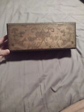 Pyrography Glove Box Flemish 682 Vintage Includes Gloves & Handkerchief 😍 picture