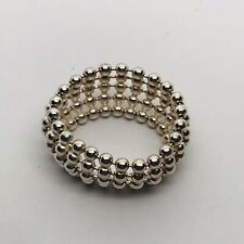 6.8g 925 STERLING SILVER BEADED FINE MESH STYLE MADE ITALY RIND SIZE 8.5 COOL picture