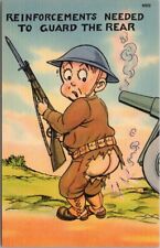 1940s WWII Military Comic Postcard 
