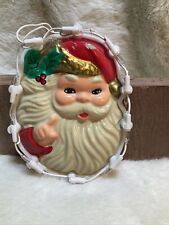 Vintage Rare Find Santa Face With Light Option , Great 1960’s Christmas Decor picture
