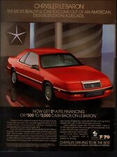 1989 Vintage ad Chrysler Lebaron retro car Auto Vehicle Red photo    10/14/23 picture
