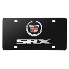 Cadillac SRX 3D Dual Logo Black Stainless Steel License Plate picture