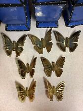 Lot of 7 Homco Two-toned Brass Butterflies Vintage Wall Art Home Interiors picture