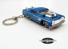 1964 '64 Chevy Impala Blue Car Rare Novelty Keychain 1:64 Diecast picture