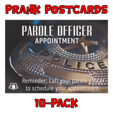 (10-Pack) Prank Postcards - Parole Officer - Send Them To Victims Yourself picture