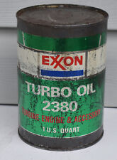 Vintage Exxon Turbo Oil 2380 Motor Oil Tin Metal Advertising Quart Oil Can picture