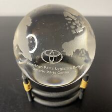 Toyota 1997 Clear Frost Solid Glass Paper Weight Globe Of The World Vintage  🔥 picture