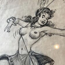 3 Original 1940s Paul Murry Sketch Drawings Walt Disney Studio Artist Gag Pin Up picture