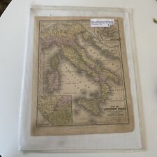 Vintage Original 1866 Mitchell Map: ANCIENT ITALY # 48 aprox 10 X 12