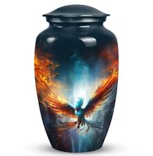 Blue Phoenix In Fire Cremation Urn 10 Inch Human Adult Memorial Cremate Keepsake picture