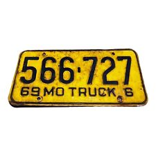 Vintage 1962 Missouri Collectible License Plate Original Truck Yellow 566 727 picture