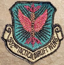 USAF AIR FORCE 302nd TACTICAL AIRLIFT WING MILITARY PATCH MILITARY VINTAGE ORIG picture