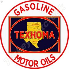 Texhoma Gasoline Motor Oils Round Metal Sign 2 Sizes To Choose From picture