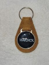 Ford MAVERICK original, VINTAGE 1970s Keychain key ring Leather Fob picture