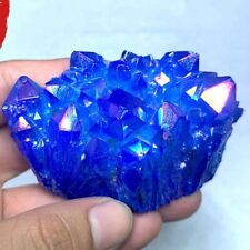 100g A+++ Natural Aura Blue Titanium VUG Quartz Crystal Cluster Specimens Stone picture