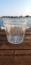 Vintage Glass Ice Bucket Handles Barware LARGE 10