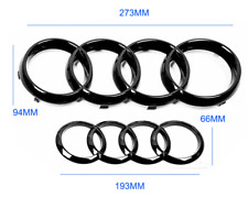 For Audi A3 A4 A5 Emblem Gloss Black Radiator Grille Rings V+H 273x94+193x66MM picture