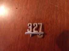 VINTAGE METAL  327  EMBLEM NAME 1 3/4 INCHES LONG picture