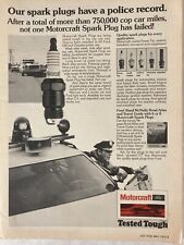 1979 Motorcraft Spark Plugs Print Ad Police Record Rand McNally Road Atlas picture