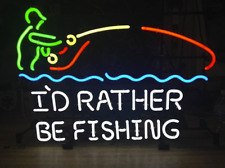 CoCo I'd Rather Be Fishing Get Hooked Neon Sign Light 24