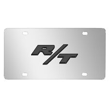 Dodge R/T Logo 3D Dark Gray Logo on Mirror Chrome Stainless Steel License Plate picture