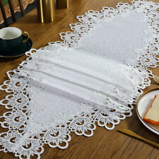 1x Lace Flower Table Runner Embroidery European Dresser Scarf Mantel Shelf Decor picture