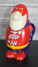 Budweiser Bud Man Collectors Edition Ceramic Beer Stein Vintage 1989 Red & Blue picture
