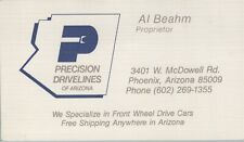 Vintage Business Card Precision Drivelines of Arizona Automotive Phoenix picture