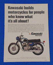 1967 KAWASAKI MOTORCYCLE ORIGINAL COLOR PRINT AD AVENGER 350 SHIPS FREE BLUE LOT picture