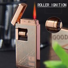 Roller Ignition Inflatable Windproof Dual Battery Changeable Gas Metal Lighter picture