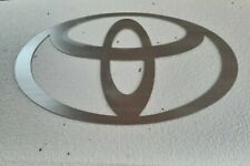 Toyota Logo Brushed Aluminum 2 Feet Wide Garage Sign Gift picture