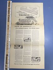 Rare Ford Taunus 17M Foldout Newspaper Dealership Brochure Flyer New In America picture