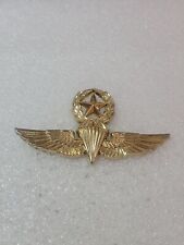 Dominican Republic Master Jump Wings Dual Post Pin Clutch Back Large Gold Tone picture
