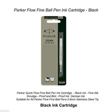 6 x Parker Quink Flow Ball Point Pen Refills Black Ink Fine Nib  picture