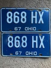 Pair of 1967 Ohio License Plates - 868 HX  - Nice picture