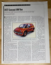 1977 AMC American Motors AM/Van Original Magazine Article picture
