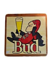 Budweiser BUD MAN Wooden Beer Sign Vintage RARE picture