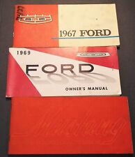 Lot of 3 FORD MUSTANG AUTOMOBILE OWNER'S MANUALS - 1967 1969 1973 cars auto picture