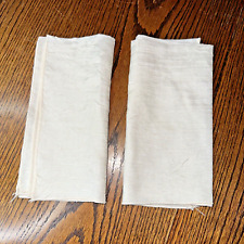 2 X High End Crepe Fabric Vintage Table Napkins Ivory Soft picture