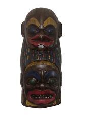 Two Headed Tribal Totem Warding Off Evil Spirits Signed By Artist ￼OVER 2 FEET picture