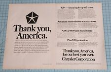 1985 Vintage 2 page Print Ad Thank you America for our best year ever Chrysler picture