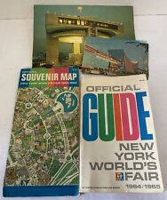 VINTAGE 1964/65 New York Worlds Fair Offical Guide, Souvenir Map, & Post Cards picture
