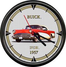 Licensed GM 1957 Buick Special Red White Convertible Dealer Sign Wall Clock picture