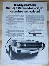 1970 AMC American Motors AMX Original Magazine Advertisement Small Poster picture