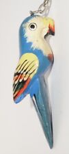 Vintage Argentina Parrot Hand-painted Wooden Key Chain 3” picture