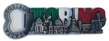 new Torino gray Fridge metal Magnet Italy Turin Mole Antonelliana Royal Palace picture