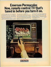 1972 EMERSON Permacolor Television TV Remote Vintage Magazine Print Ad 10X13 picture